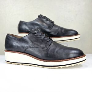 Linea Paolo Black Leather Platform Oxford Lace Up Shoes Womens Sz 11